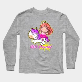 Fitness Princess and Unicorn friend Long Sleeve T-Shirt